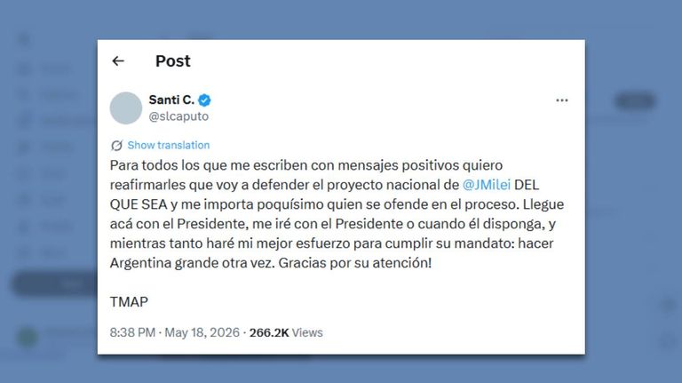Posteo Santiago Caputo 19052026
