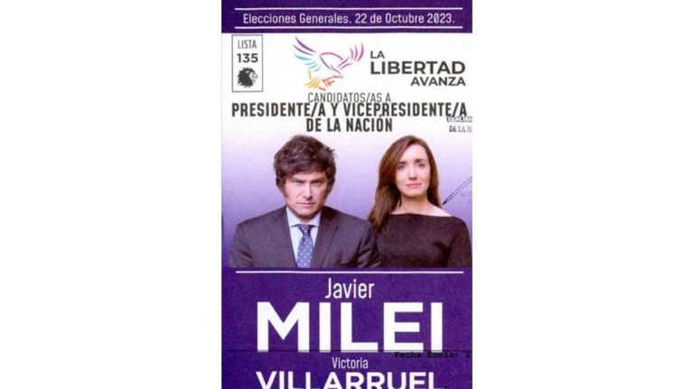 Boleta de Javier Milei