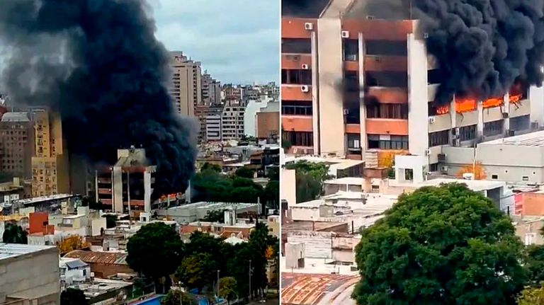 Incendio en el edificio del Apross, sede Central
