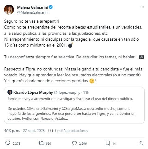 Malena Galmarini Ricardo López Murphy g_20230927