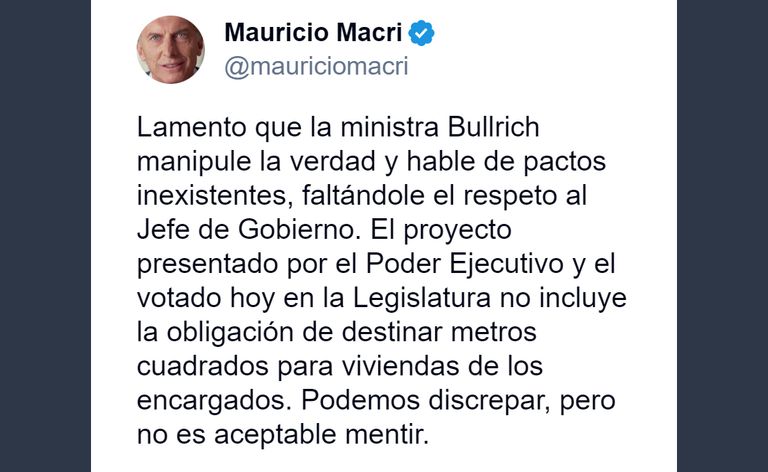 Mauricio Macri y Patricia Bullrich, cruzando acusaciones en redes.
