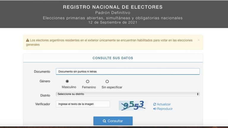 padron electoral