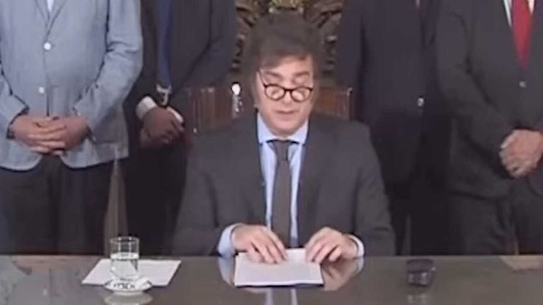 Javier Milei cadena nacional 20231220