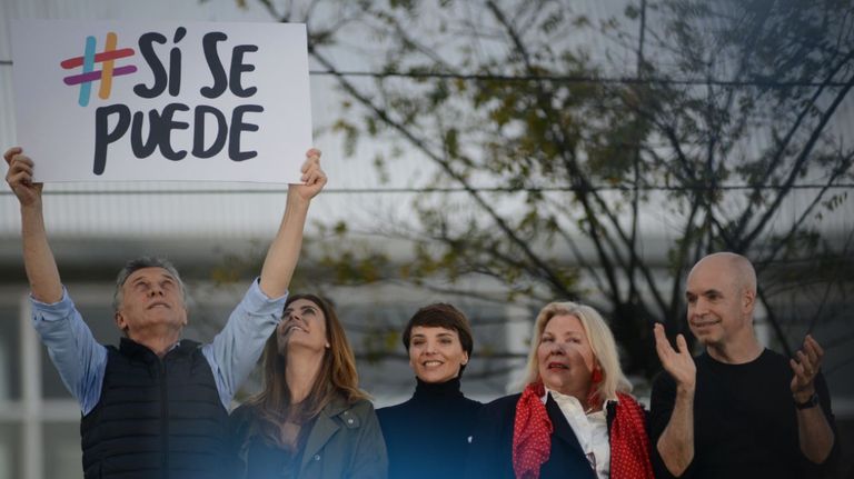 Mauricio Macri brindó un discurso desde el palco montado frente a Barrancas de Belgrano