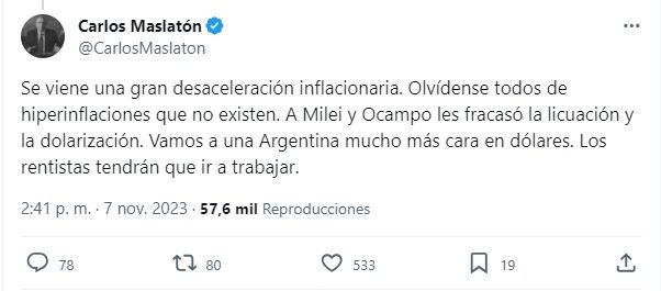 Carlos Maslatón contra Javier Milei g_20231107