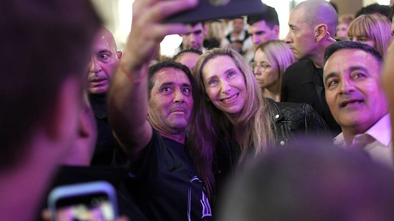 Karina Milei, Sebastián Pareja y Diego Santilli