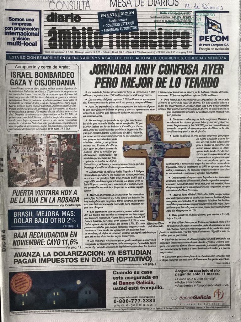 tapas de diarios de los dias 4 y 5 diciembre de 2001 20211203