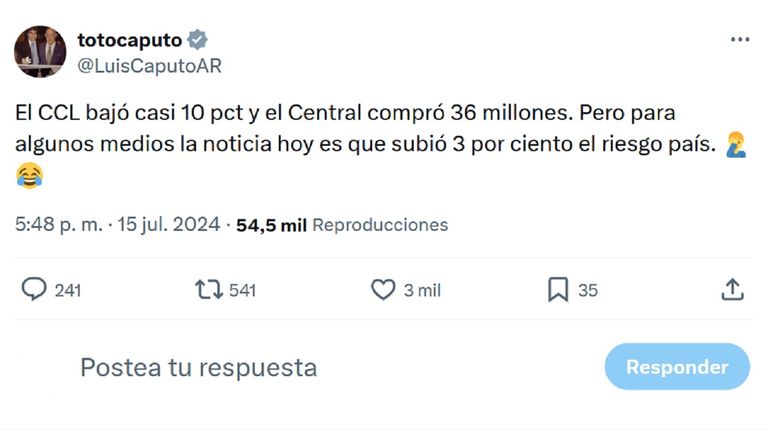 Caputo tuit dolar