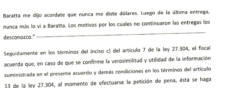Segmento del testimonio de Zabaleta, directivo de Techint.
