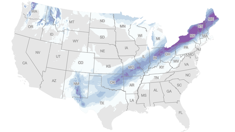 nieve estados unidos