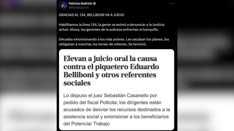 Tweet bullrich belliboni