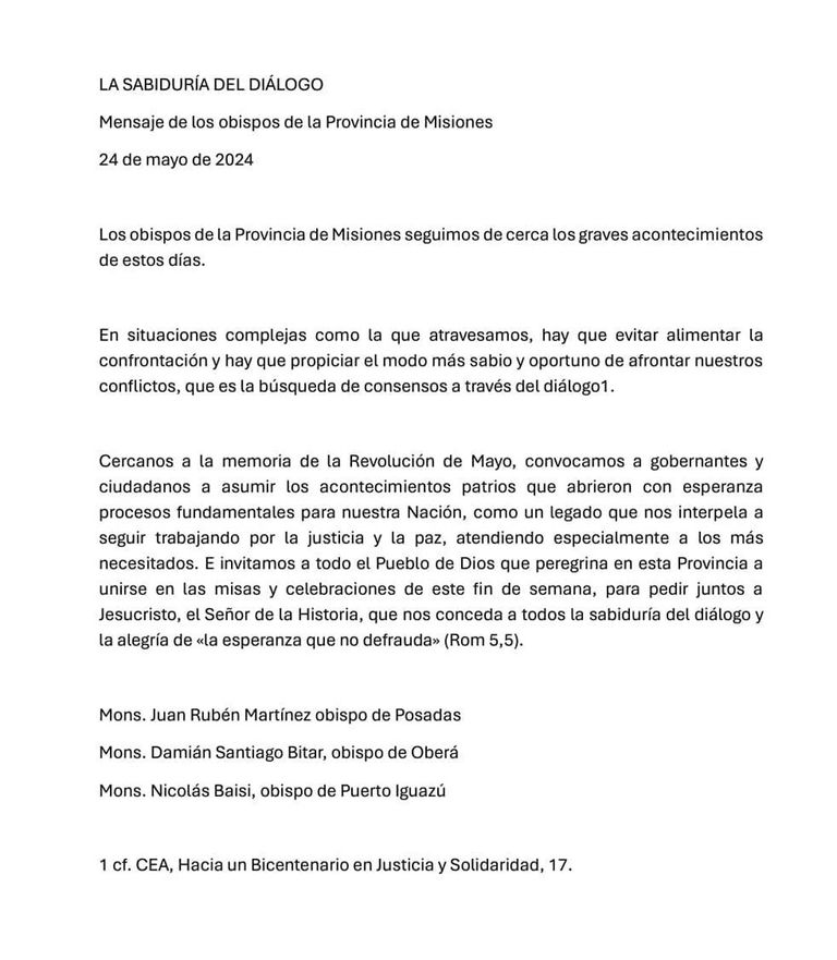 Comunicado La Sabiduría del diálogo