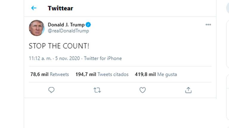 Trump Tweet 20201105