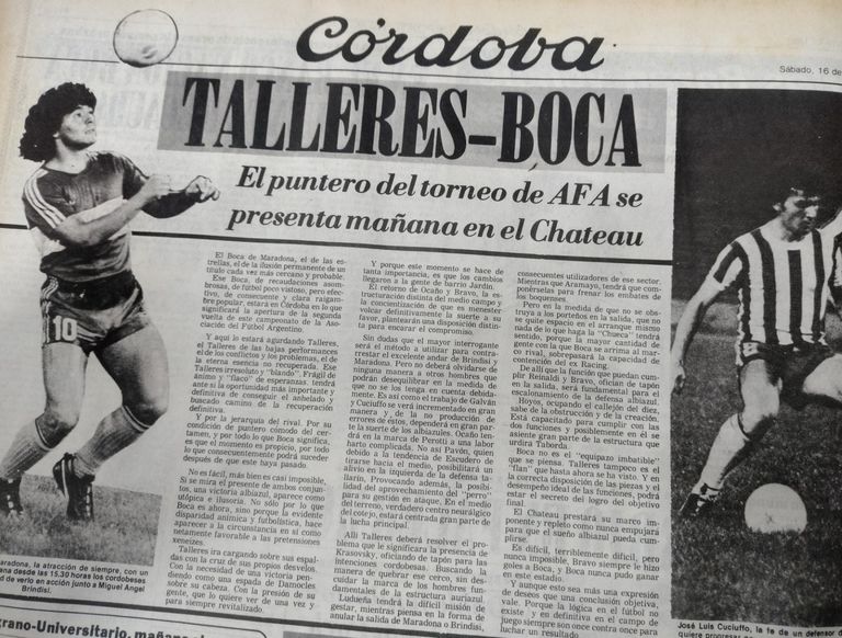 Anuncio Talleres-Boca 1981