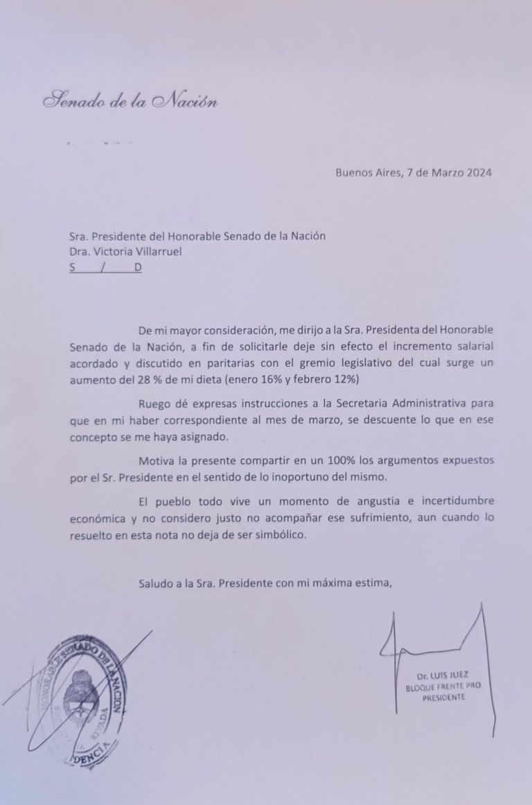 Nota - Luis Juez