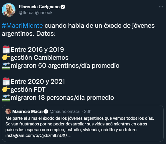 Carignano salió al cruce de Macri