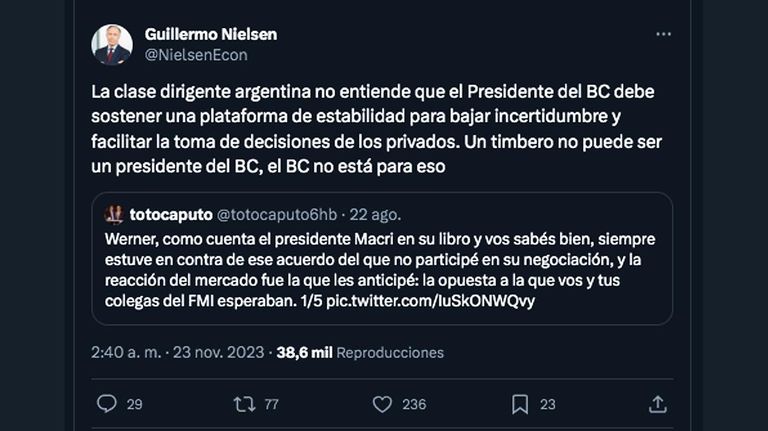 Mensajes en Twitter
