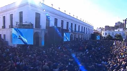 Una vista del acto de Milei en Córdoba.