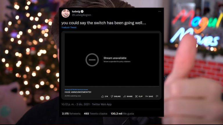 Ludwig Ahgren fue baneado en YouTube luego de abandonar Twitch