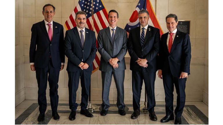 Jorge Macri y comitiva estuvieron con la congresista republicana María Elvira Salazar; el titular del BID, Ilan Goldfajn; el senador Bernie Moreno y con Richard Walters.