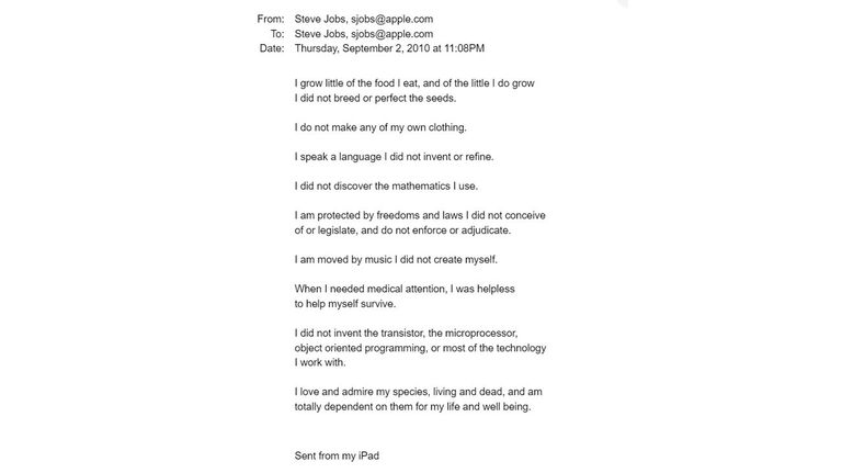 Mail de Steve Jobs.
