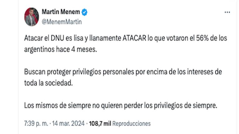 Repercusiones tras el rechazo del DNU en el Senado 20240314