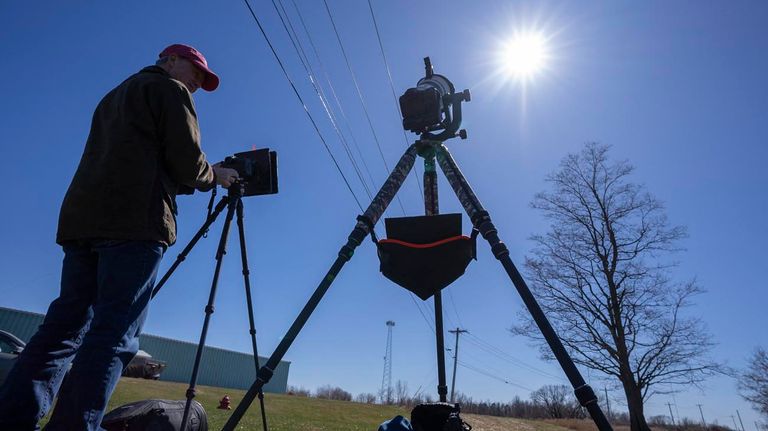 preparativos en Cape Vincent, New York por el eclipse de sol