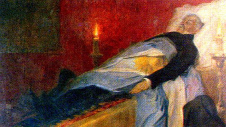 San Martín en su lecho de muerte.