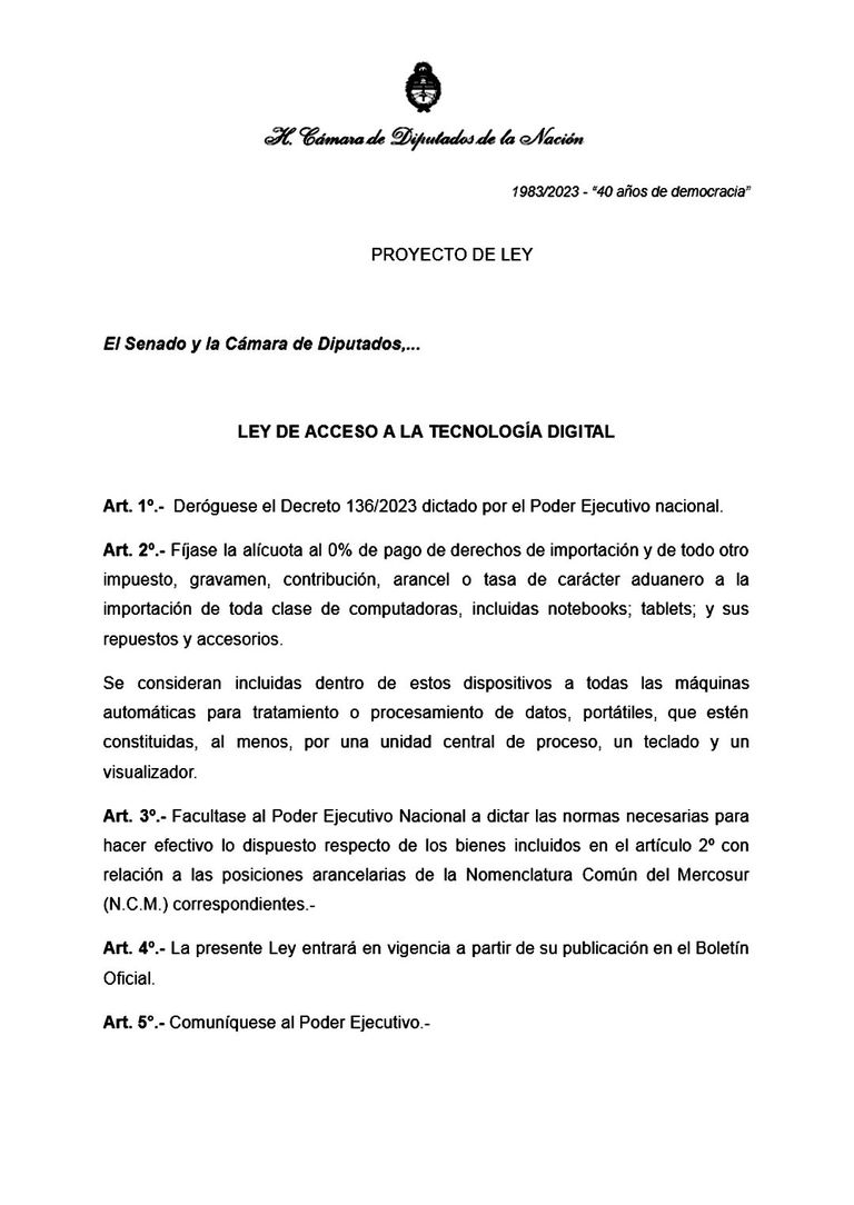 proyecto de ley de JxC