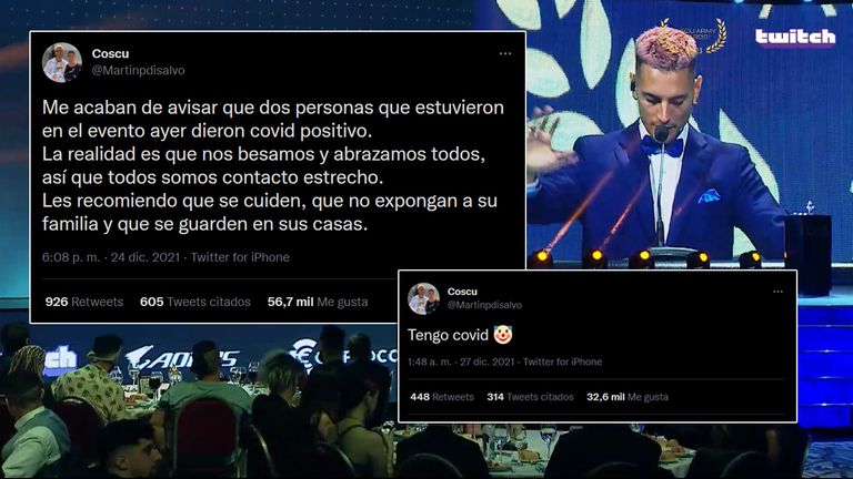 Coscu confirmó que tiene COVID- 19 luego de la entrega de premios
