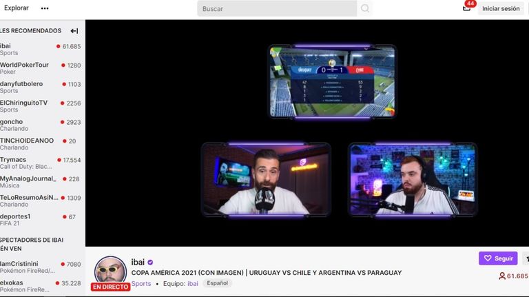 Ibai transmite la Copa América por Twitch