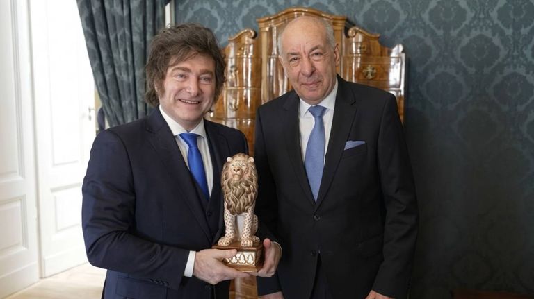 Javier Milei junto al Presidente de Hungría, Tamás Sulyok 21032026