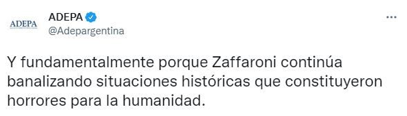 El mensaje de ADEPA contra Zaffaroni.