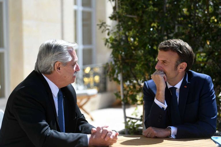 Alberto Fernández y Emmanuel Macron
