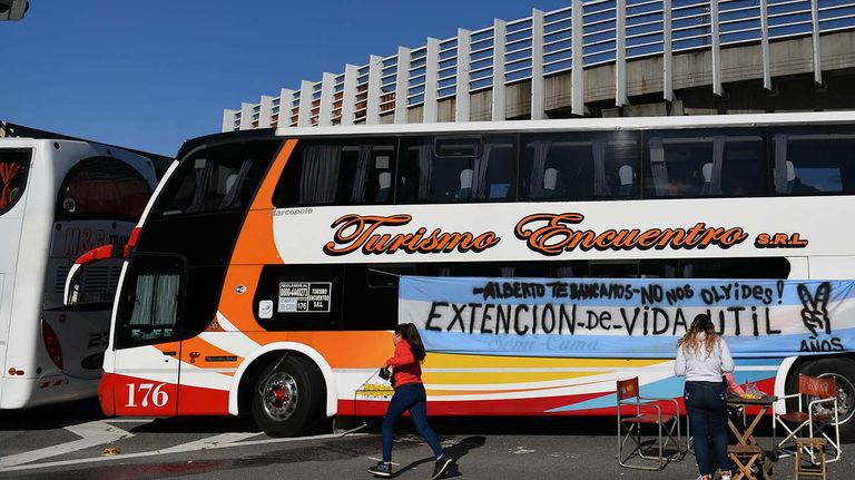 Choferes de micros de larga distancia volvieron a manifestarse 202106215