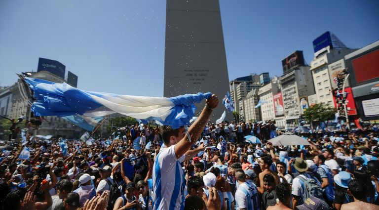 Los festejos en el Obelisco