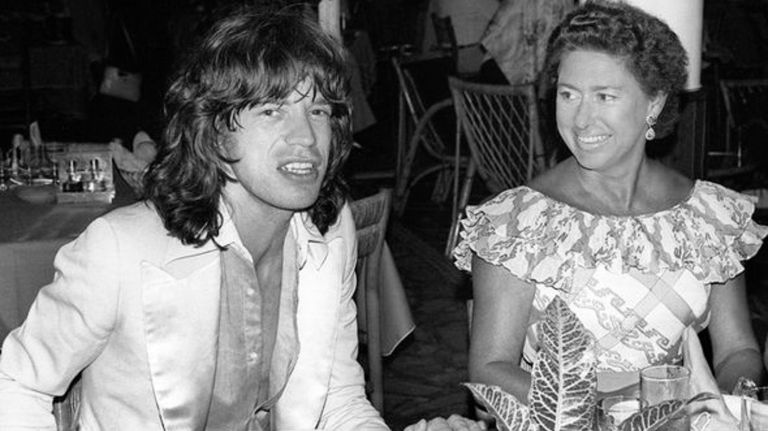 La princesa Margarita de Inglaterra y Mick Jagger