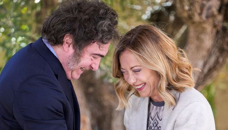 Javier Milei y Giorgia Meloni