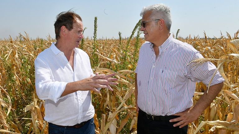 Julián Domínguez recorrió los campos afectados por las sequía