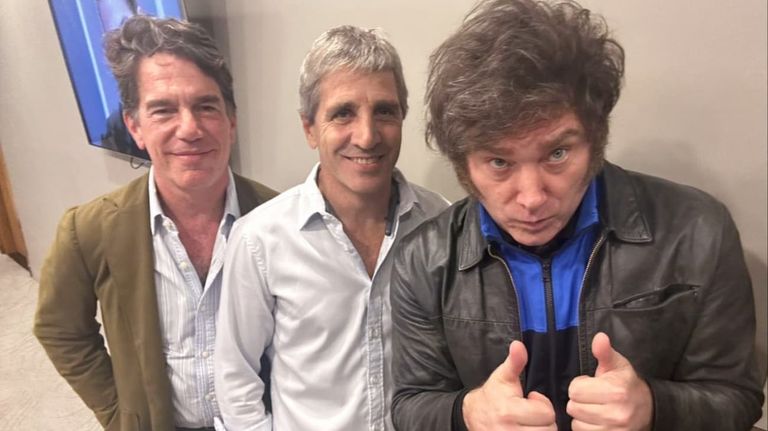 Javier Milei, Nicolás Posse y Nicolás Caputo g_20231126