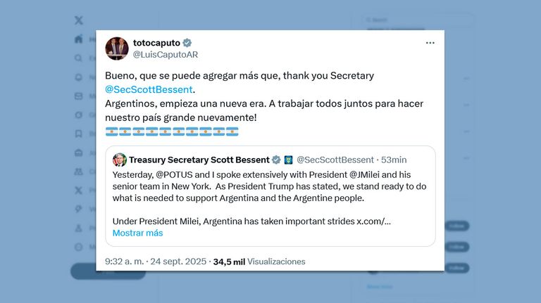 Luis Caputo sobre Bessent 24092025