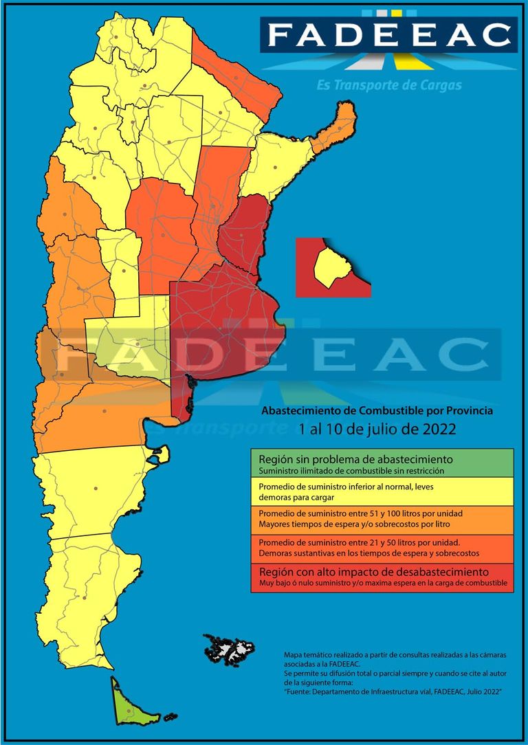Mapa de Abastecimiento de Gasoil de FADEEAC 20220712