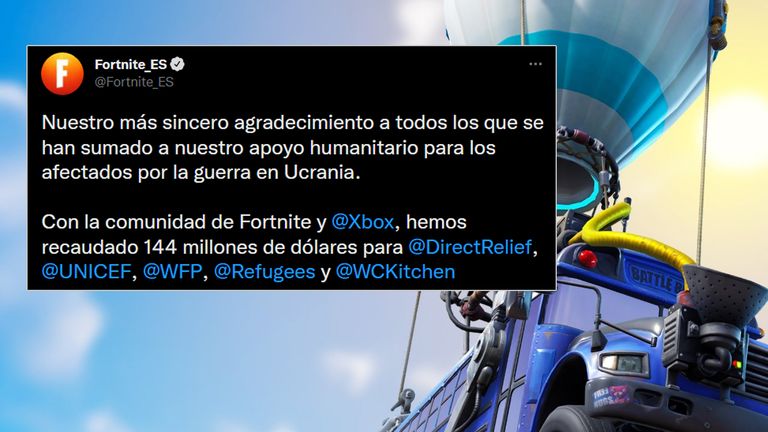 Fortnite recaudó 144 millones de dólares para ayudar a Ucrania