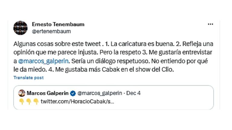 Caricatura Ernesto Tenembaum y Maria O' Donnell 20231206