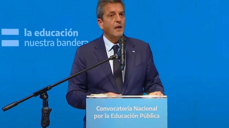 Sergio Massa en la presentación del proyecto de Ley de Financiamiento Educativo 20230912