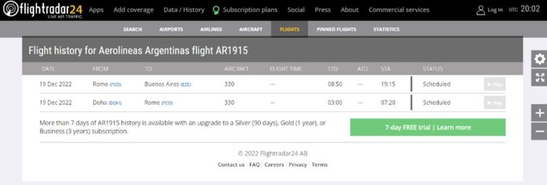 El vuelo de la Selección Argentina 20221218