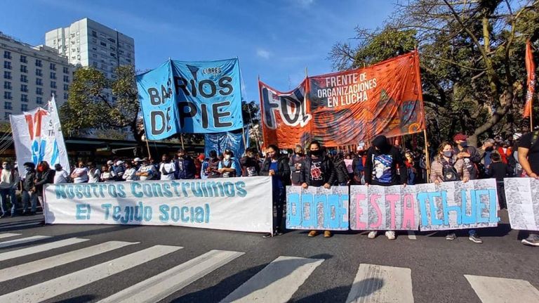 Concentración en el obelisco de Movimientos Sociales 20210708