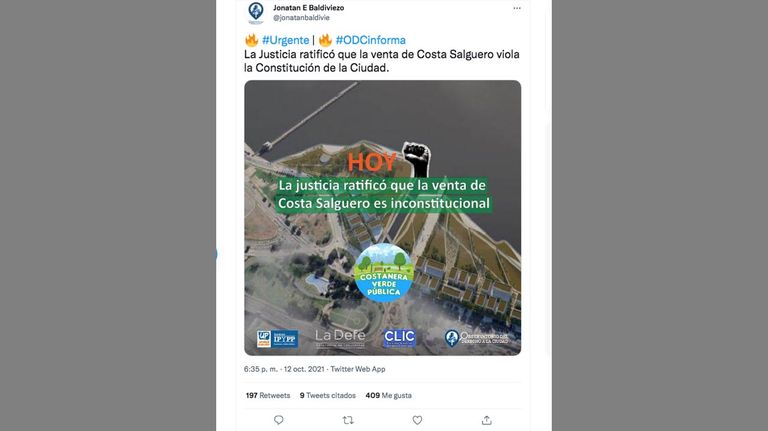 Venta de Costa Salguero 20211013