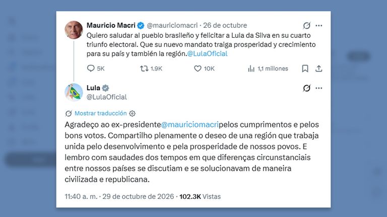 Posteo Mauricio Macri - Lula Da Silva