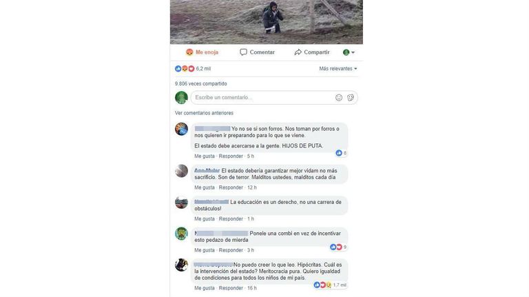 Las reacciones al posteo del Ministerio de Educación.